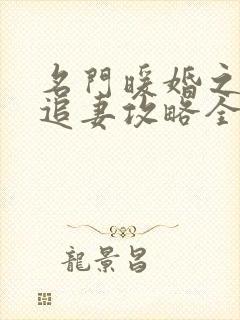 名门暖婚之权爷追妻攻略全文免费阅读