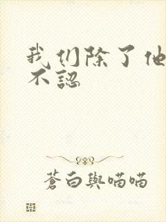 我们除了他谁都不认