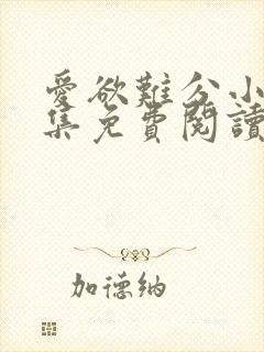 爱欲难分小说全集免费阅读