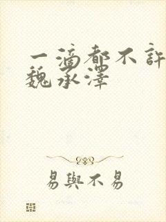 一滴都不许漏 魏承泽封面