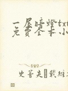 一屋暗灯txt免费全本小说电子书