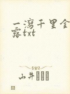 一泻千里金银花露txt