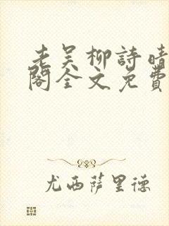 老吴柳诗晴笔趣阁全文免费阅读