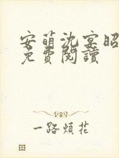 安萌沈宴昭小说免费阅读
