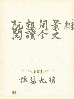 阮想周景维免费阅读全文封面