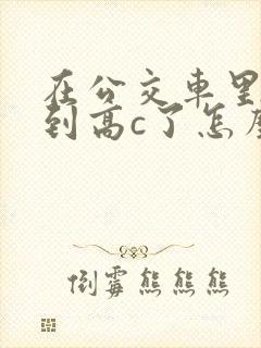 在公交车里c弄到高c了怎么办