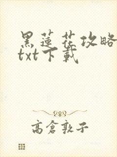 黑莲花攻略手册txt下载