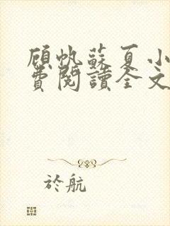 顾帆苏夏小说免费阅读全文封面