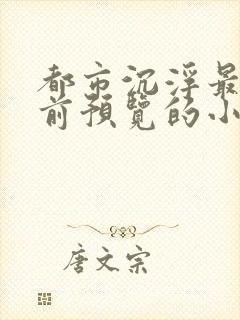 都市沉浮最快超前预览的小说3030