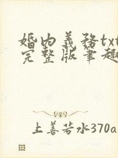 婚内义务txt完整版笔趣阁