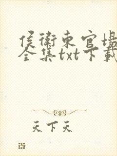侯卫东官场笔记全集txt下载