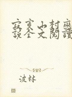 寂寞山村恋上小说全文阅读