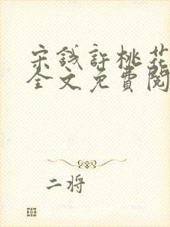 宋钱许桃花小说全文免费阅读