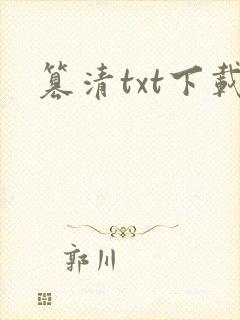 篡清txt下载