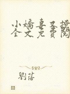 小娇妻又撩又甜全文免费阅读