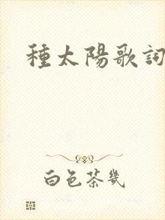种太阳歌词