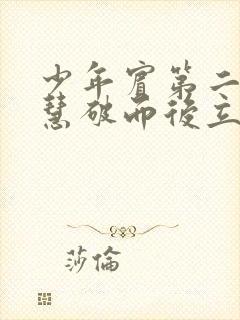 少年宾第二部珏慧破而后立封面