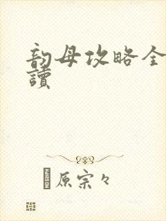 韵母攻略全文阅读封面