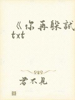 《你再躲试试》txt