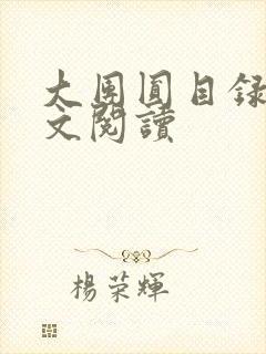 大团圆目录及全文阅读封面