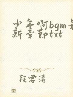 少年啊bgm最新章节txt