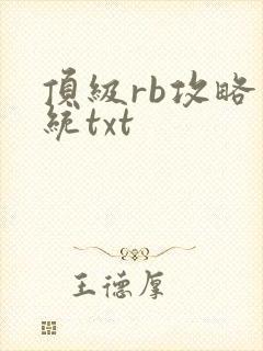 顶级rb攻略系统txt封面