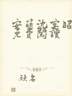 安萌沈宴昭小说免费阅读封面