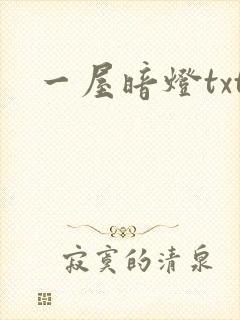 一屋暗灯txt