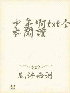 少年啊txt全本阅读