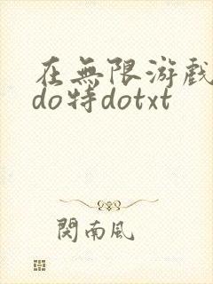 在无限游戏大里do特dotxt封面