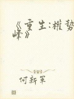 《重生:权势巅峰》封面