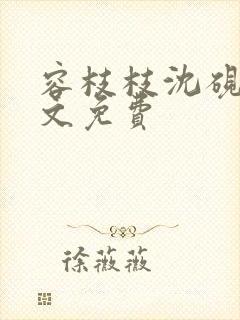 容枝枝沈砚书全文免费封面