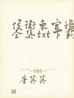 侯卫东官场笔记全集txt下载