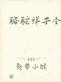 骆驼祥子全文封面