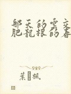 那天的云交雨合肥龙根的春天