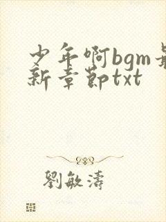 少年啊bgm最新章节txt