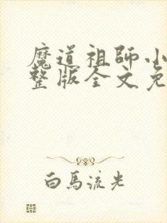 魔道祖师小说完整版全文免费阅读下载封面