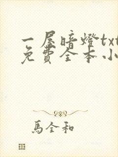 一屋暗灯txt免费全本小说电子书封面