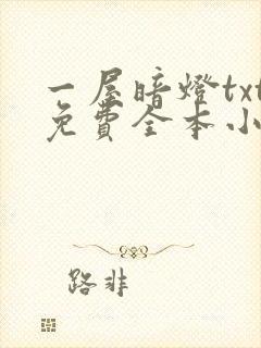 一屋暗灯txt免费全本小说电子书