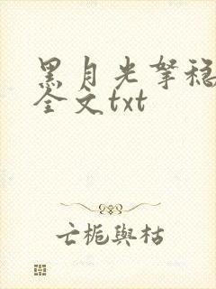 黑月光拿稳小说全文txt