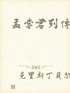 孟尝君列传封面