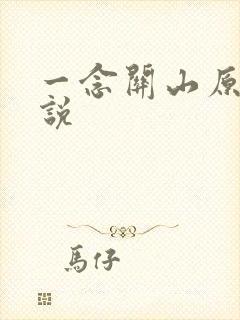一念关山原著小说封面
