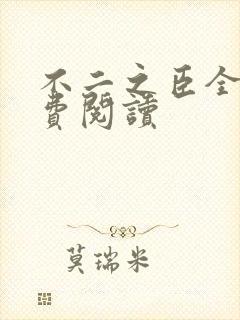 不二之臣全文免费阅读