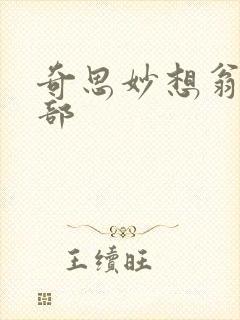 奇思妙想翁十三部封面