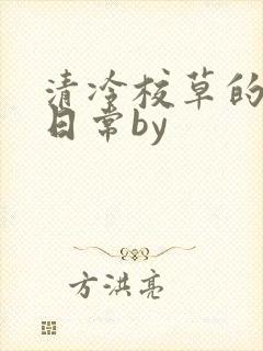 清冷校草的抹布日常by封面
