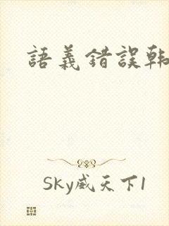语义错误韩剧