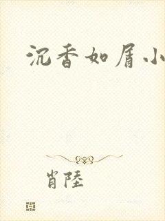 沉香如屑小说封面