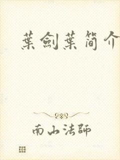 叶剑叶简介封面