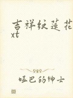 吉祥纹莲花楼txt