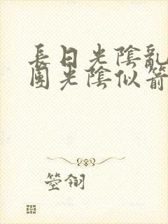 长日光阴乱作一团光阴似箭眇眇翟封面